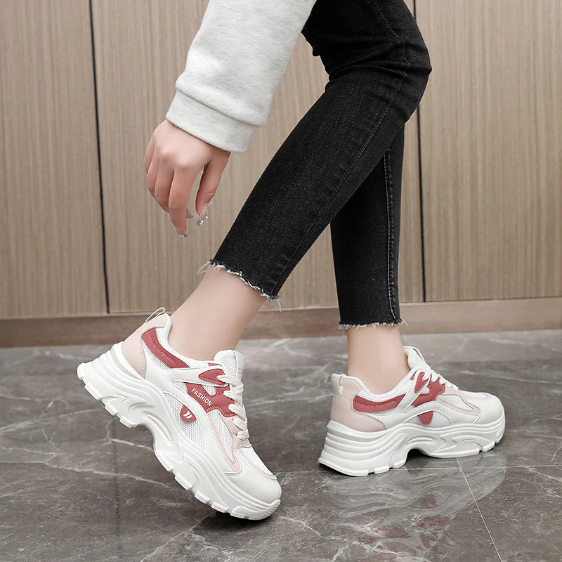 Damen sportive Chunky Sneakers mit atmungsaktivem Mesh-Obermaterial und dämpfendem Sohlenprofil Heidi Mode - Image 4