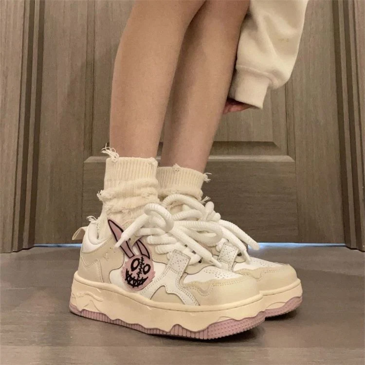 Damen sportive Chunky Sneakers mit farbenfrohem Motiv und bequemem Schnürsystem Heidi Mode - Image 6