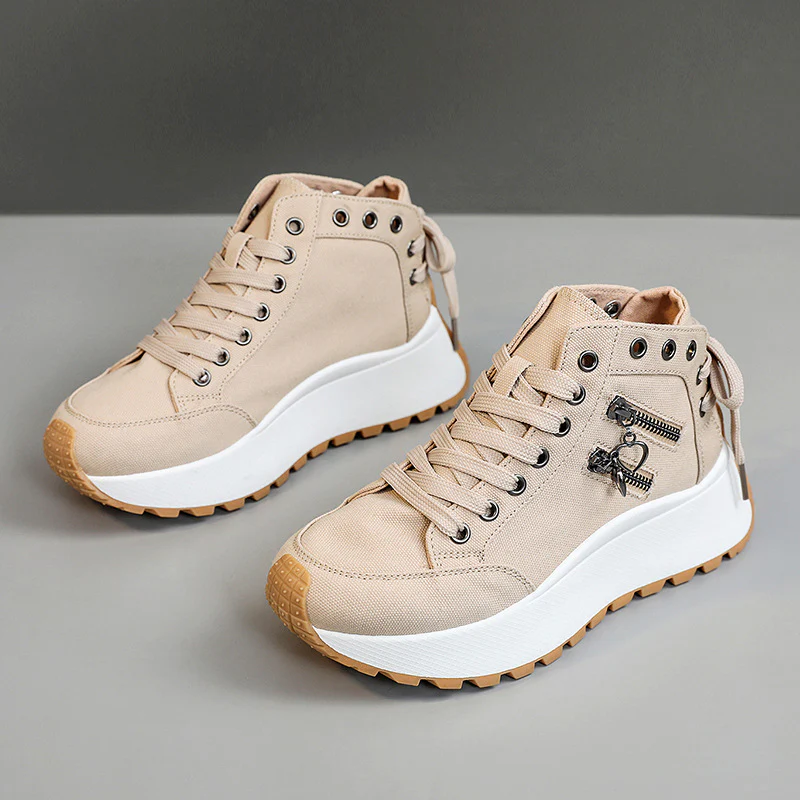 Damen sportive High-Top Sneakers mit modischem Reißverschluss und rutschfester Sohle Heidi Mode - Image 2