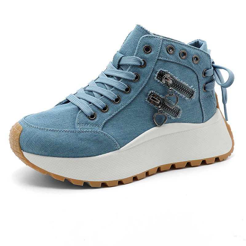 Damen sportive High-Top Sneakers mit modischem Reißverschluss und rutschfester Sohle Heidi Mode - Image 8