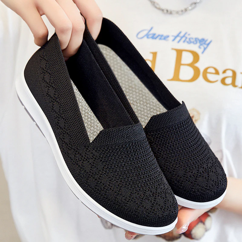 Damen sportive Slip-On Sneakers mit atmungsaktivem Strickoberteil Heidi Mode - Image 2
