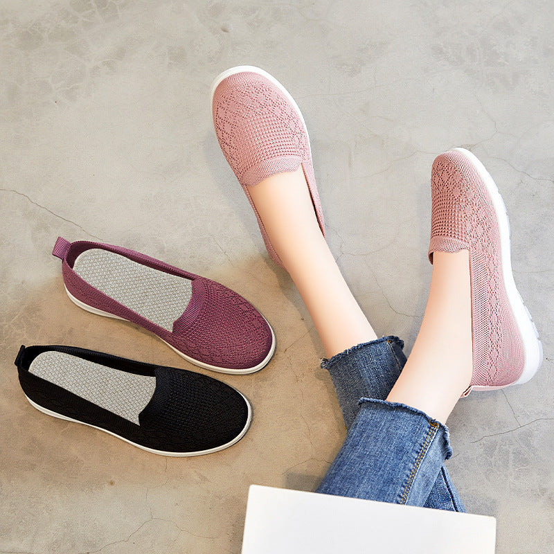 Damen sportive Slip-On Sneakers mit atmungsaktivem Strickoberteil Heidi Mode - Image 3