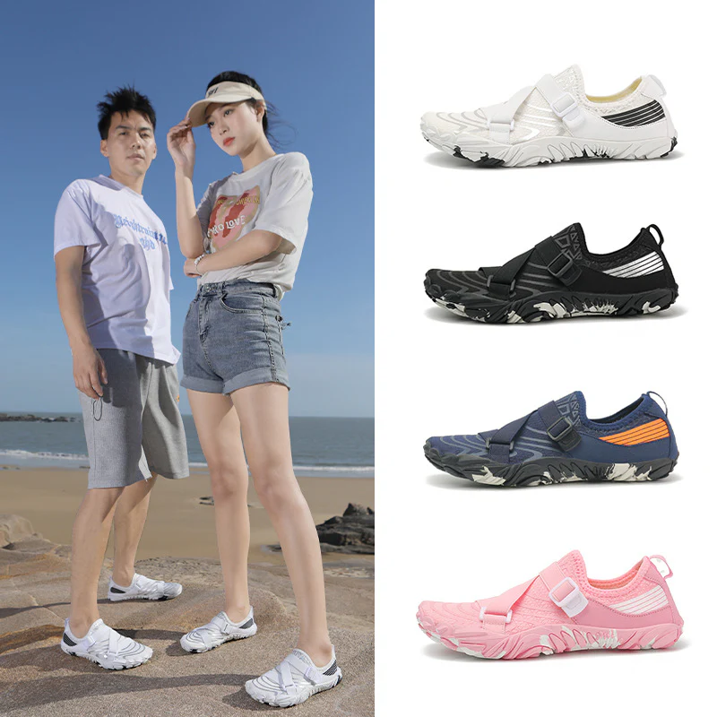 Damen Sportliche Aquafitness-Schuhe mit verstellbarem Gurt und rutschfester Sohle Heidi Mode