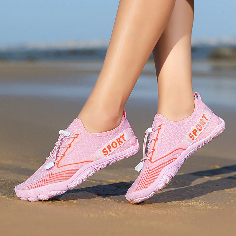 Damen Sportliche Aquaschuhe mit hoch atmungsaktivem Obermaterial und elastischer Schnürung Heidi Mode - Image 7