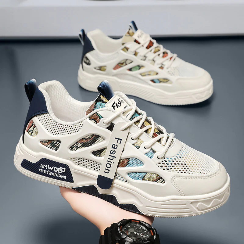 Damen Sportliche Atmungsaktive Sneakers mit modischem Netzdesign Heidi Mode