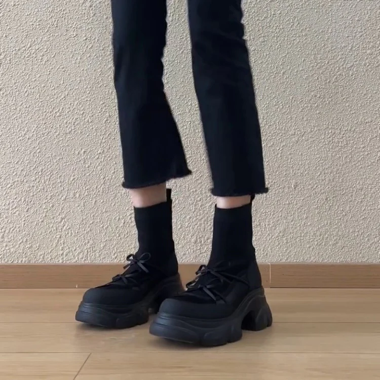 Damen sportliche Chunky High-Top Sneakers Heidi Mode - Image 3