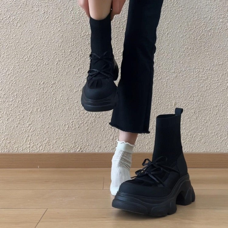 Damen sportliche Chunky High-Top Sneakers Heidi Mode - Image 6