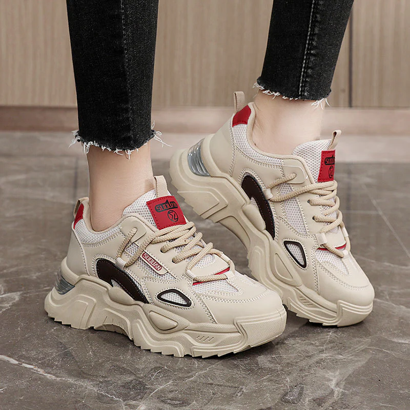 Damen Sportliche Chunky Sneaker mit atmungsaktiver Mesh-Oberfläche und dämpfendem Profil Heidi Mode - Image 4
