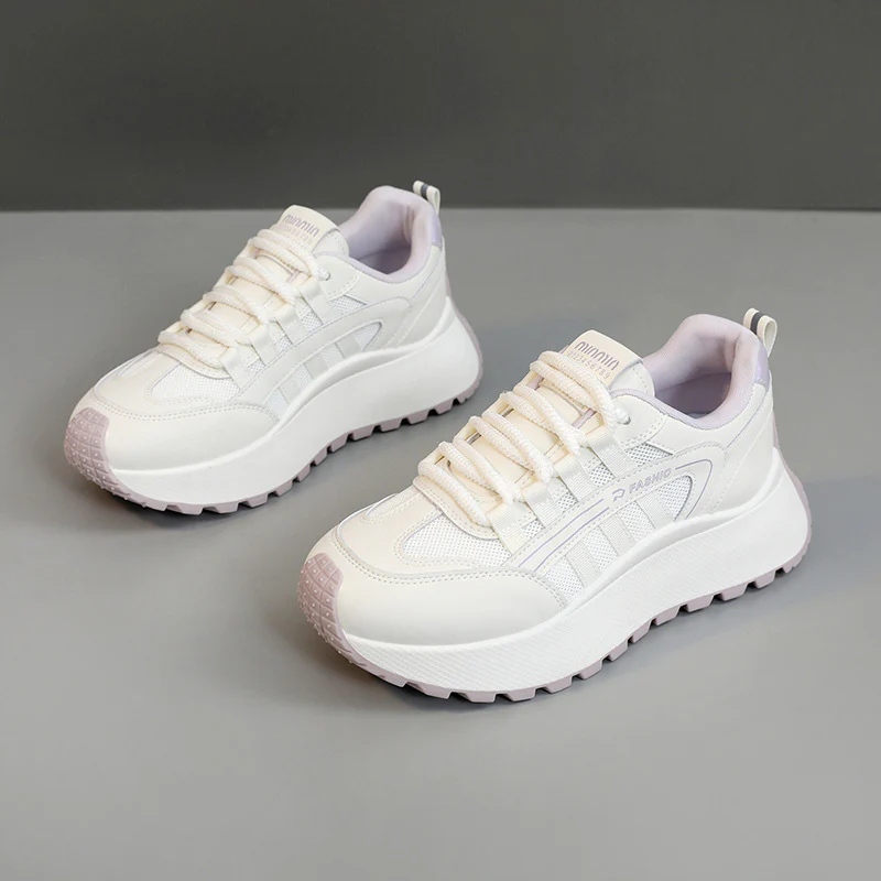 Damen Sportliche Chunky Sneaker mit dämpfendem Sohlenprofil und atmungsaktiver Obermaterialstruktur Heidi Mode - Image 2