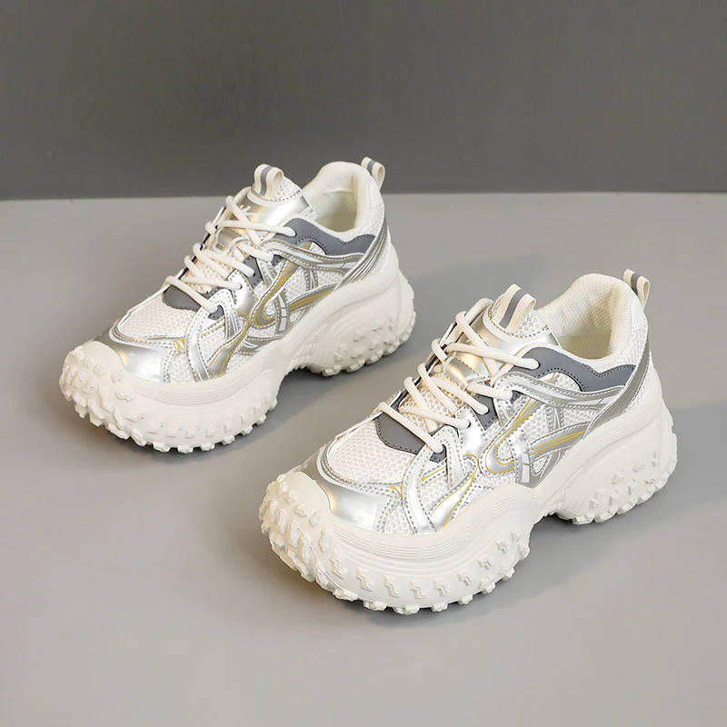 Damen Sportliche Chunky Sneakers mit atmungsaktivem Mesh-Obermaterial und dämpfender Laufsohle Heidi Mode - Image 7