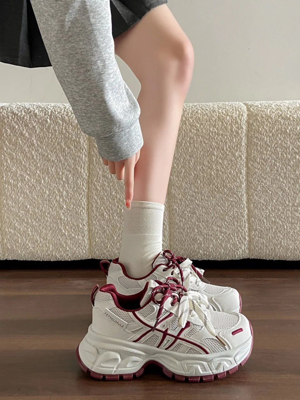 Damen Sportliche Chunky Sneakers mit atmungsaktivem Mesh-Obermaterial und rutschfestem Profil Heidi Mode - Image 6