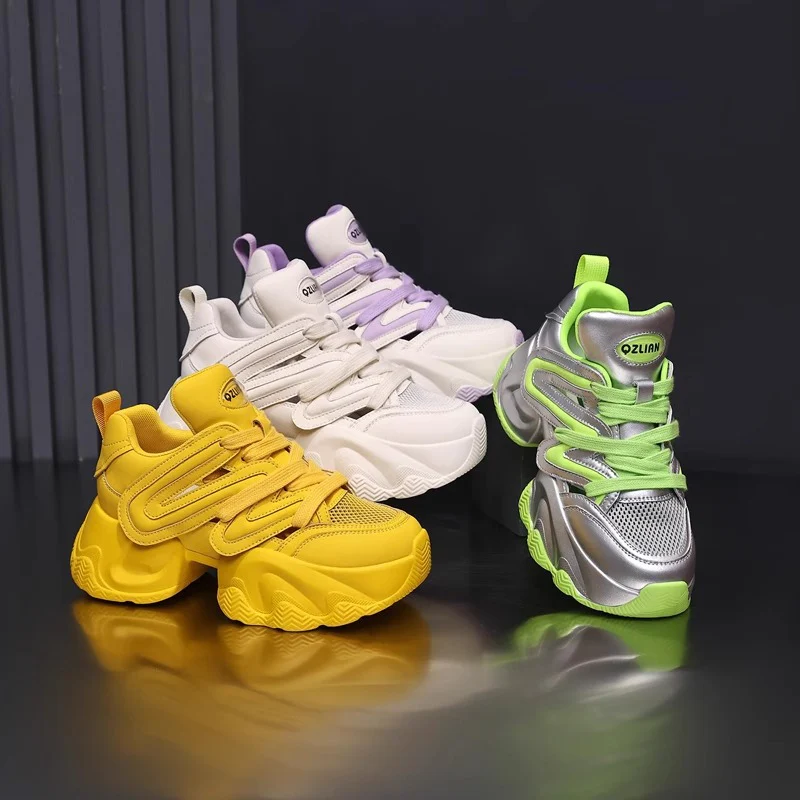 Damen Sportliche Chunky Sneakers mit atmungsaktivem Obermaterial und innovativem Dämpfungssystem Heidi Mode - Image 3