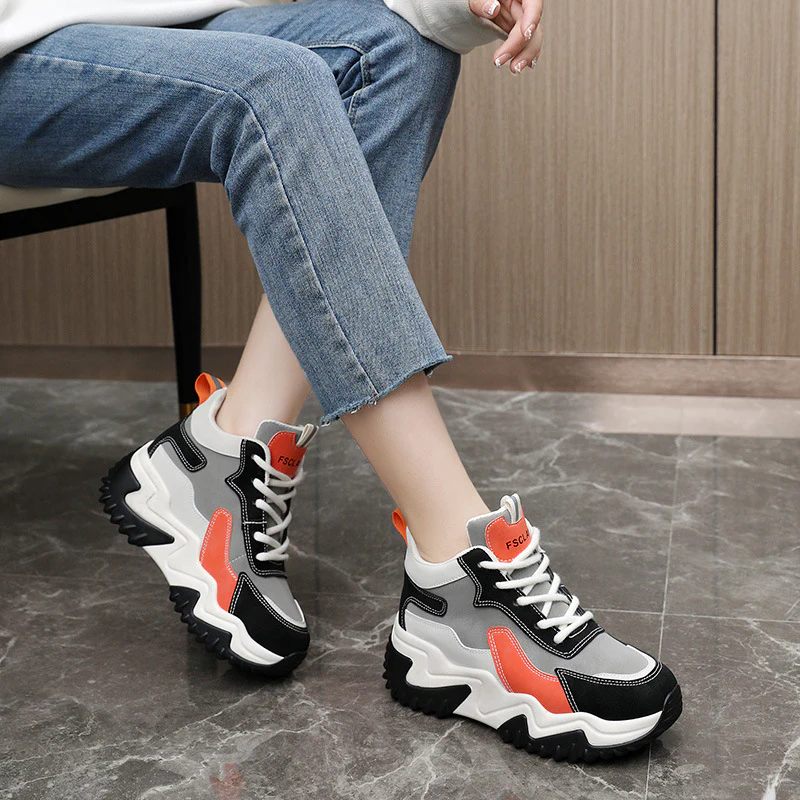 Damen Sportliche Chunky Sneakers mit atmungsaktivem Obermaterial und rutschfester Sohle Heidi Mode - Image 4
