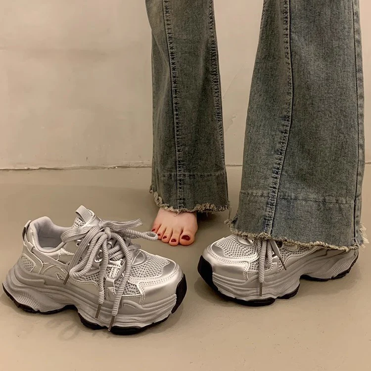 Damen Sportliche Chunky Sneakers mit atmungsaktiven Mesh-Einsätzen und dämpfender Sohle Heidi Mode - Image 2