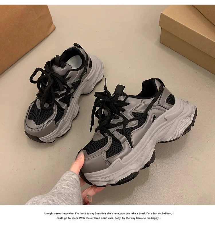 Damen Sportliche Chunky Sneakers mit atmungsaktiven Mesh-Einsätzen und dämpfender Sohle Heidi Mode - Image 6