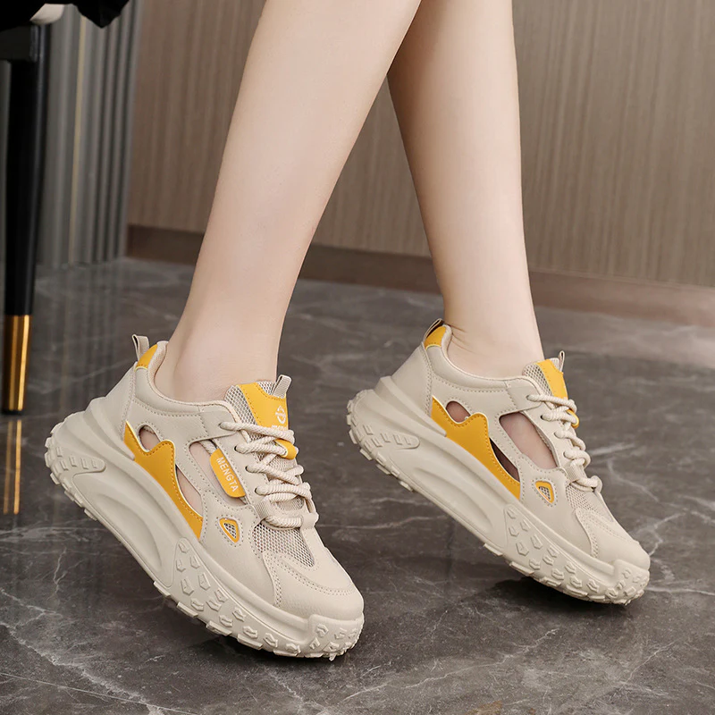 Damen sportliche Chunky Sneakers mit atmungsaktiven Netzeinsätzen und dämpfender Sohle Heidi Mode - Image 3