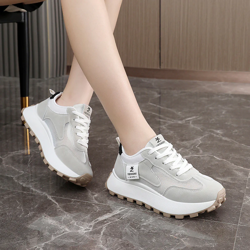 Damen Sportliche chunky Sneakers mit atmungsaktiver Mesh-Oberfläche und bequemer Dämpfung Heidi Mode - Image 2