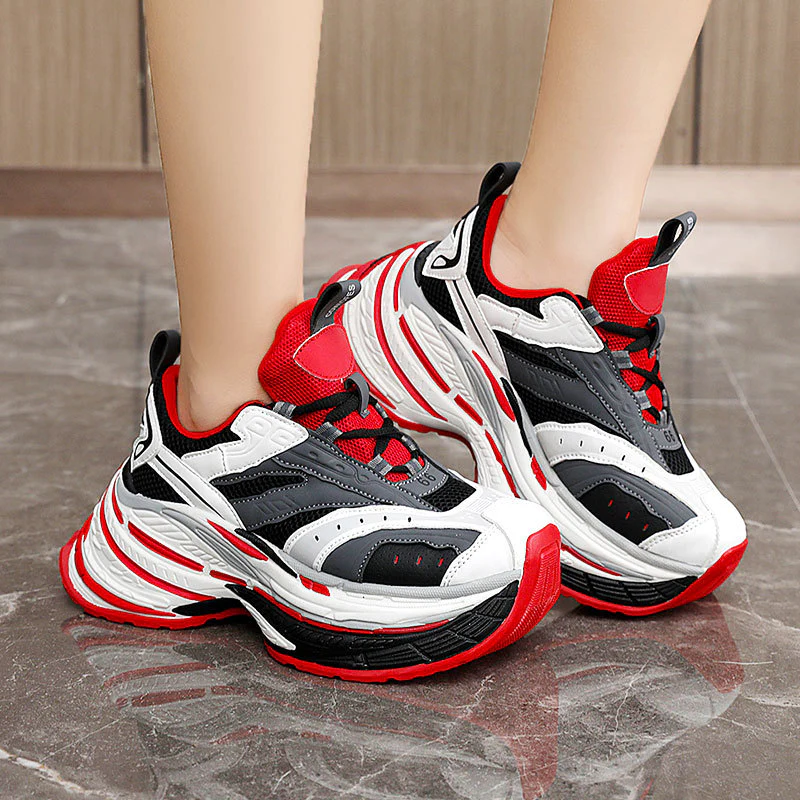 Damen Sportliche Chunky Sneakers mit atmungsaktiver Mesh-Oberfläche und dämpfender Laufsohle Heidi Mode - Image 4