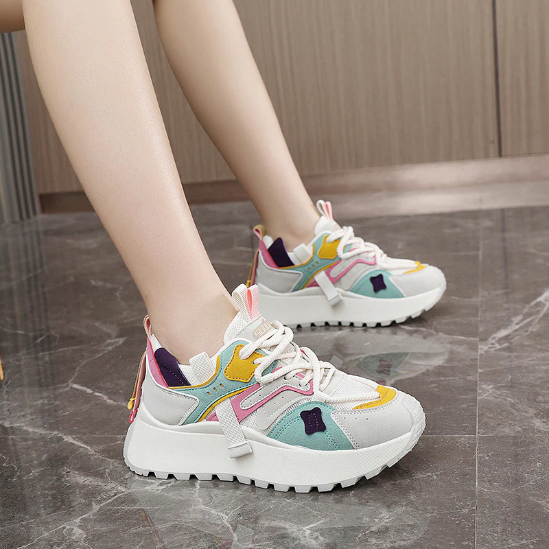 Damen sportliche Chunky Sneakers mit atmungsaktiver Mesh-Oberfläche und dämpfender Sohle Heidi Mode - Image 3