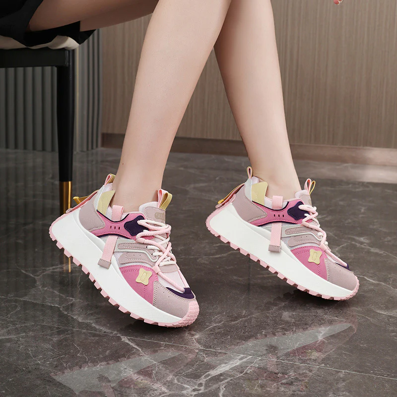 Damen sportliche Chunky Sneakers mit atmungsaktiver Mesh-Oberfläche und dämpfender Sohle Heidi Mode - Image 4