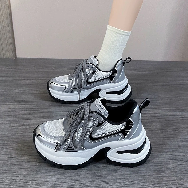 Damen Sportliche Chunky Sneakers mit atmungsaktiver Mesh-Oberfläche und ergonomischer Dämpfung Heidi Mode - Image 4