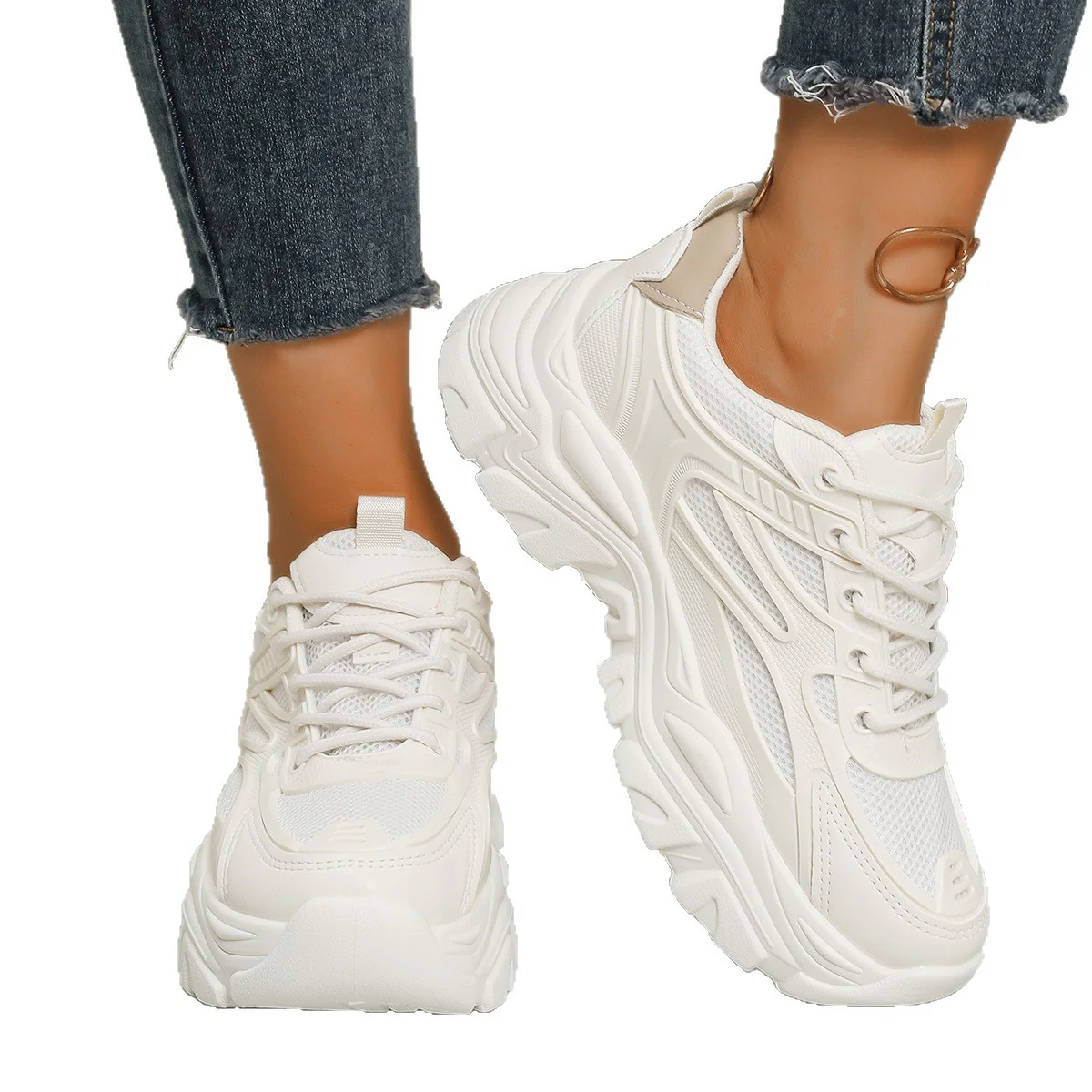 Damen Sportliche Chunky Sneakers mit atmungsaktiver Mesh-Oberfläche und flexibler Sohle Heidi Mode - Image 5