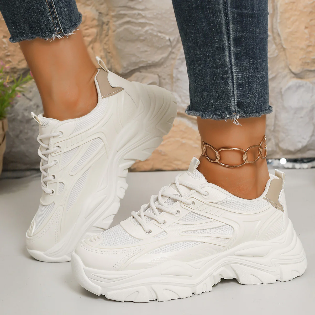 Damen Sportliche Chunky Sneakers mit atmungsaktiver Mesh-Oberfläche und flexibler Sohle Heidi Mode - Image 6