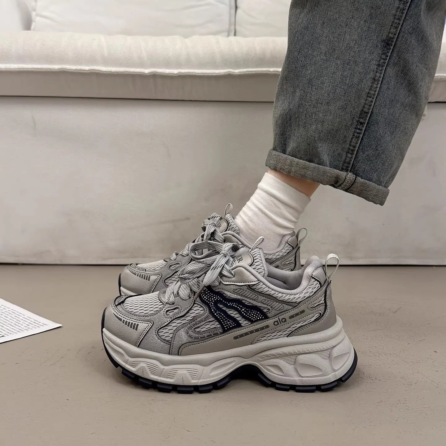 Damen Sportliche Chunky Sneakers mit atmungsaktiver Mesh-Oberfläche und komfortabler Dämpfung Heidi Mode - Image 3