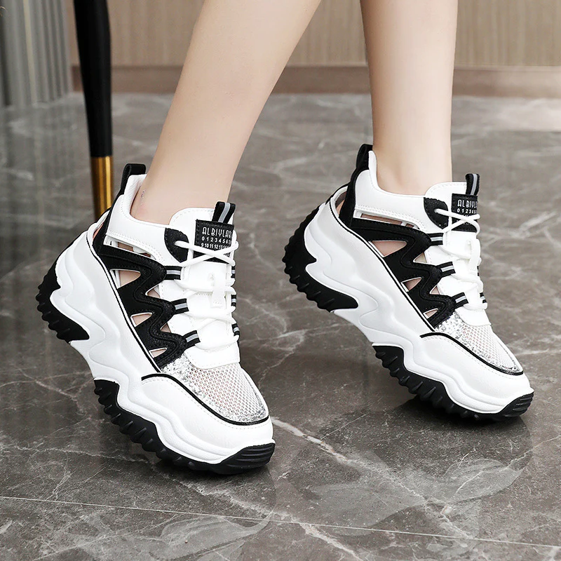 Damen Sportliche Chunky Sneakers mit atmungsaktiver Mesh-Oberfläche und robustem Profil Heidi Mode - Image 4