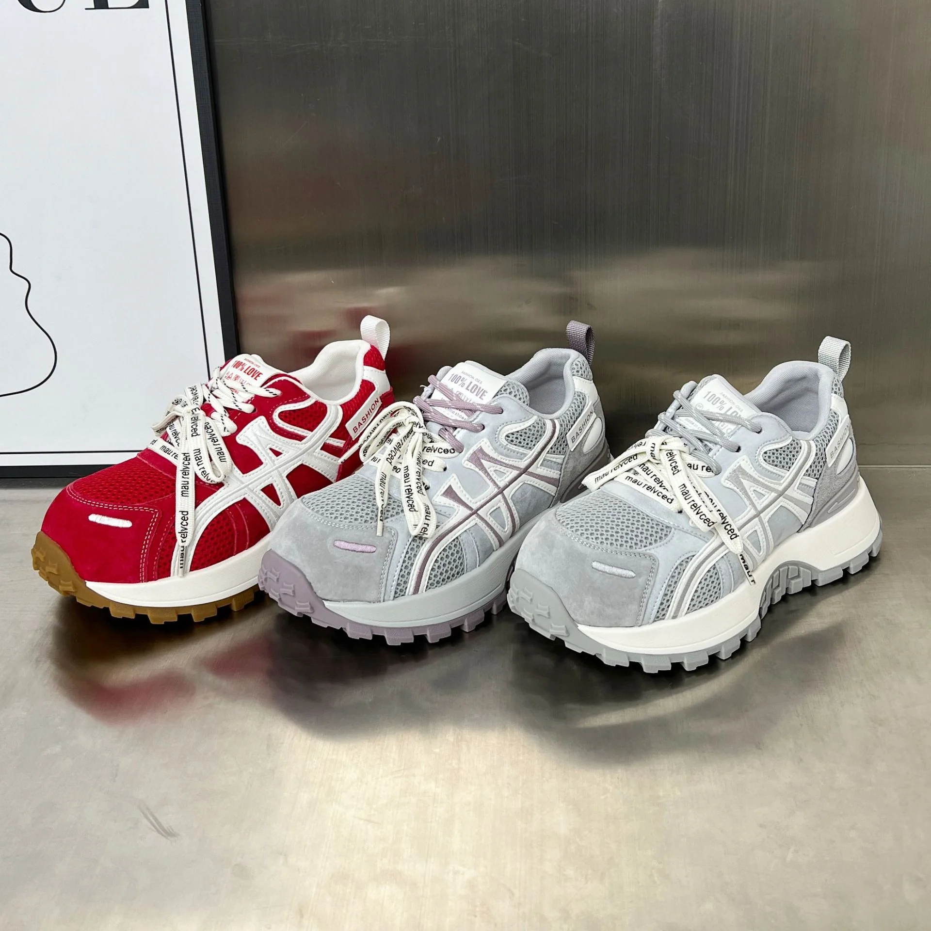 Damen Sportliche Chunky Sneakers mit atmungsaktiver Mesh-Oberfläche und rutschfester Sohle Heidi Mode - Image 3