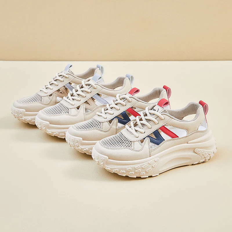 Damen Sportliche Chunky Sneakers mit atmungsaktiver Mesh-Oberfläche und rutschfester Sohle Heidi Mode - Image 4