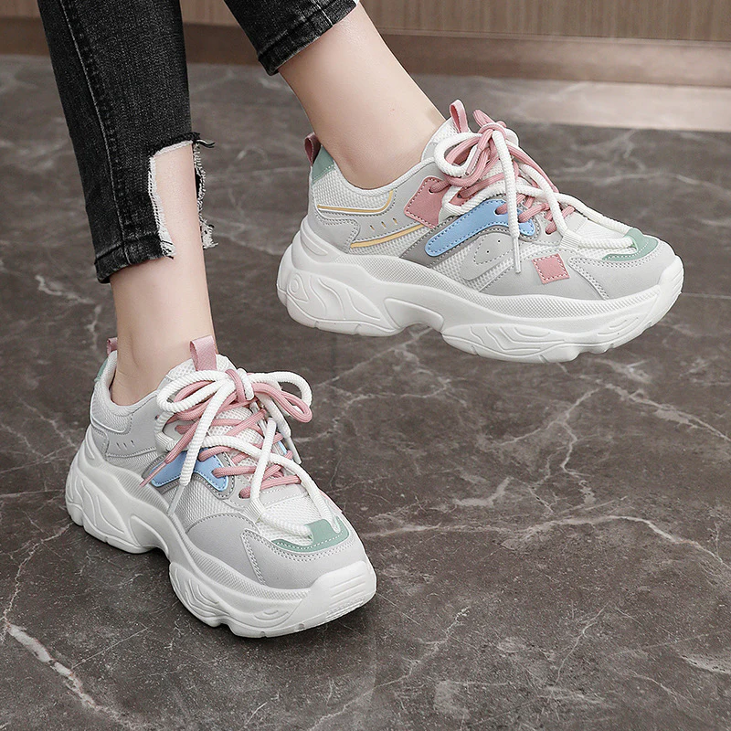 Damen Sportliche Chunky Sneakers mit atmungsaktiver Mesh-Oberfläche und stabiler Sohle Heidi Mode - Image 3