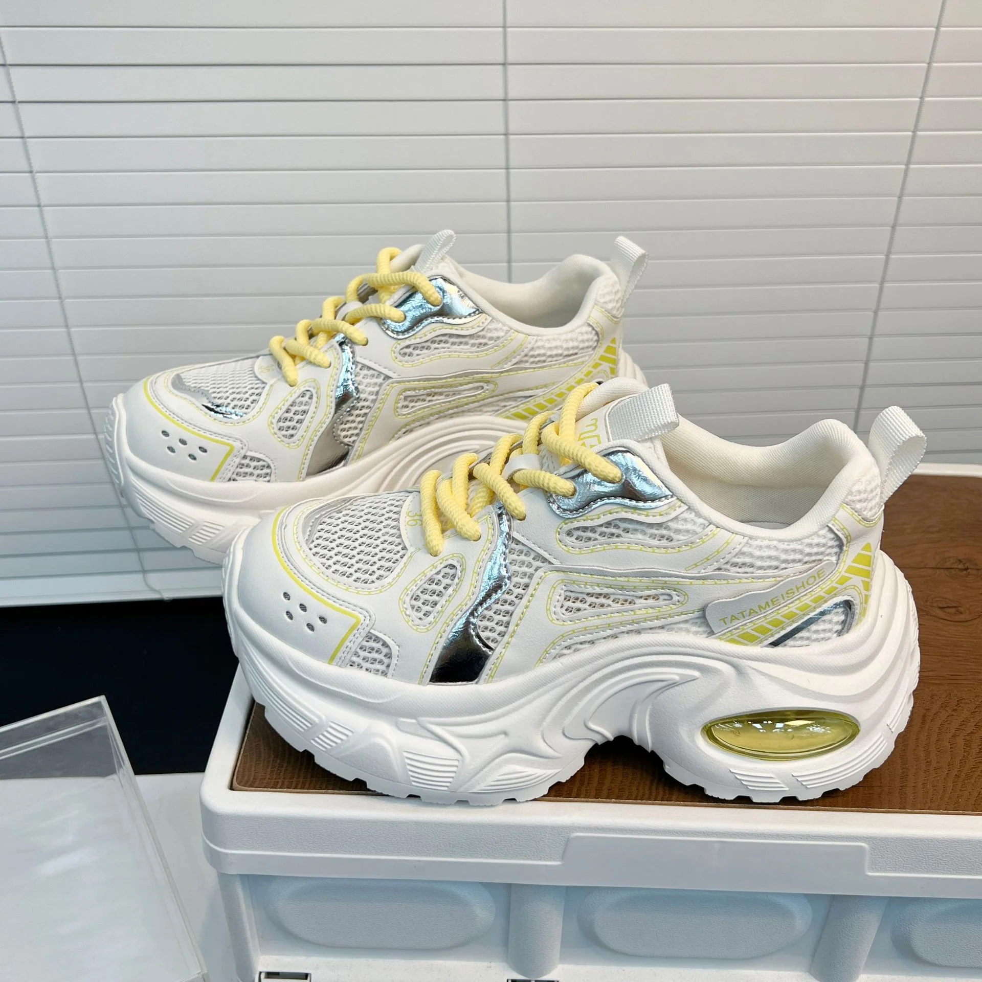 Damen Sportliche Chunky Sneakers mit atmungsaktiver Netzstruktur und dämpfendem Sohlenprofil Heidi Mode - Image 7