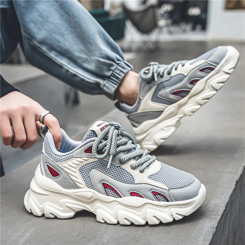 Damen Sportliche Chunky Sneakers mit atmungsaktiver Oberflächenstruktur Heidi Mode - Image 6