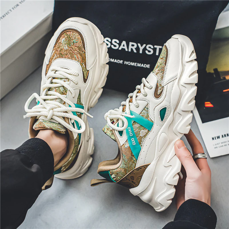 Damen Sportliche Chunky Sneakers mit atmungsaktiver Obermaterialkombination Heidi Mode - Image 3