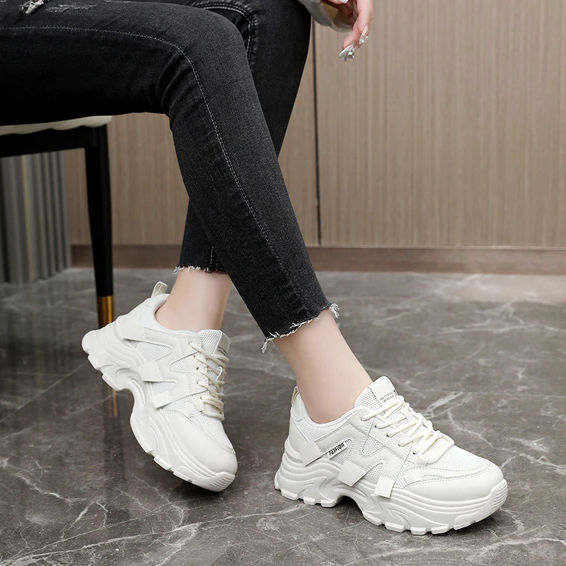 Damen Sportliche Chunky Sneakers mit atmungsaktiver Obermaterialstruktur Heidi Mode - Image 3