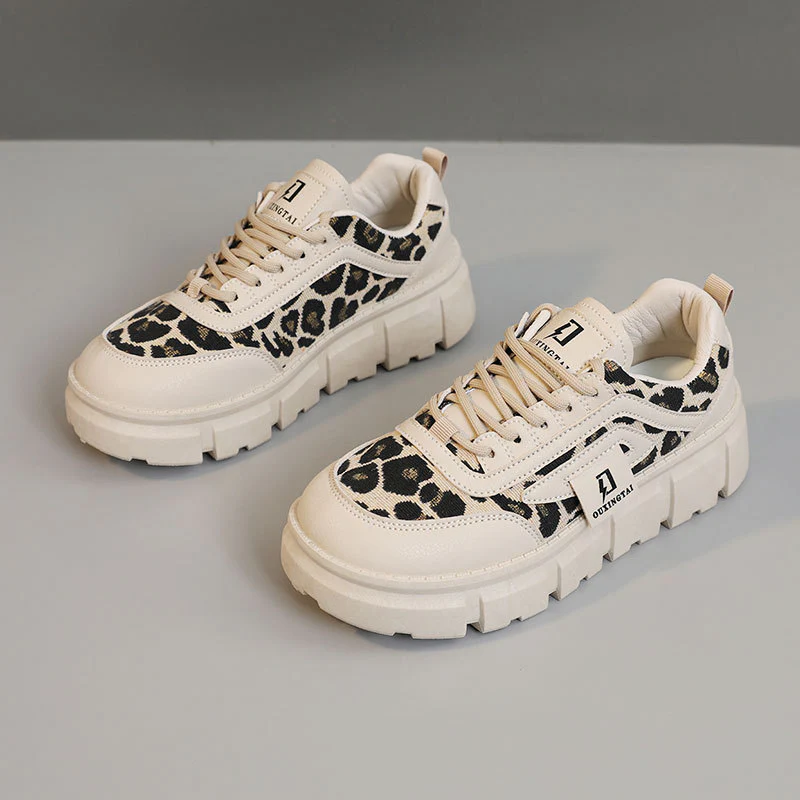 Damen Sportliche Chunky Sneakers mit einzigartigem Leopardenmuster und dämpfender Sohle Heidi Mode - Image 2