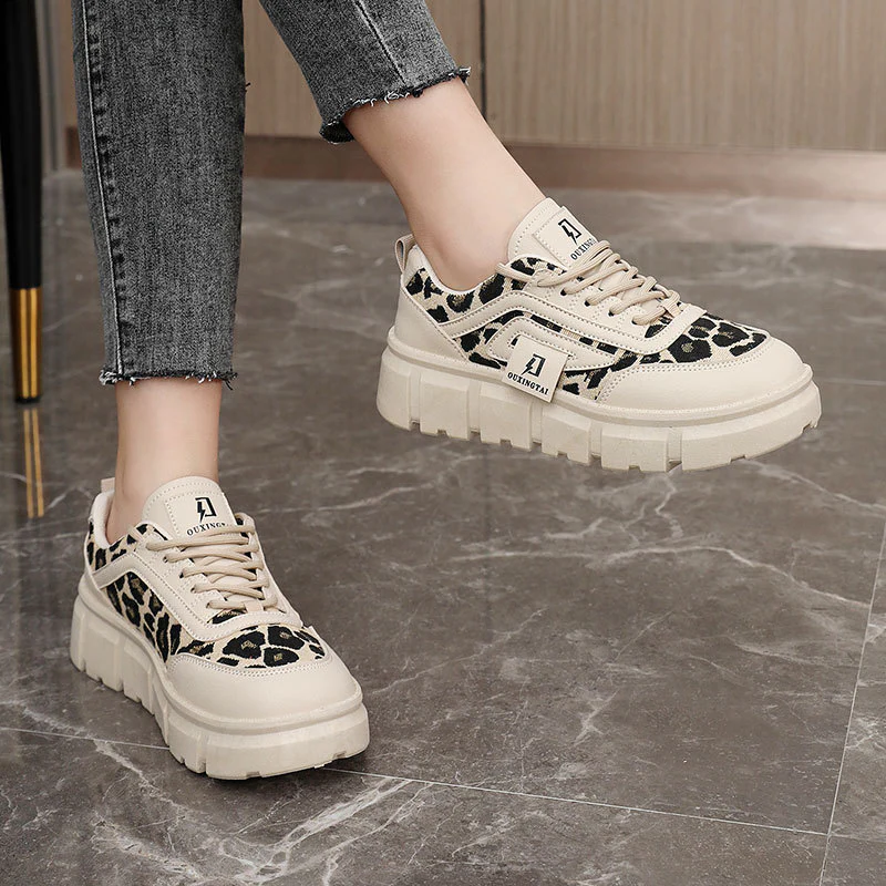 Damen Sportliche Chunky Sneakers mit einzigartigem Leopardenmuster und dämpfender Sohle Heidi Mode - Image 3