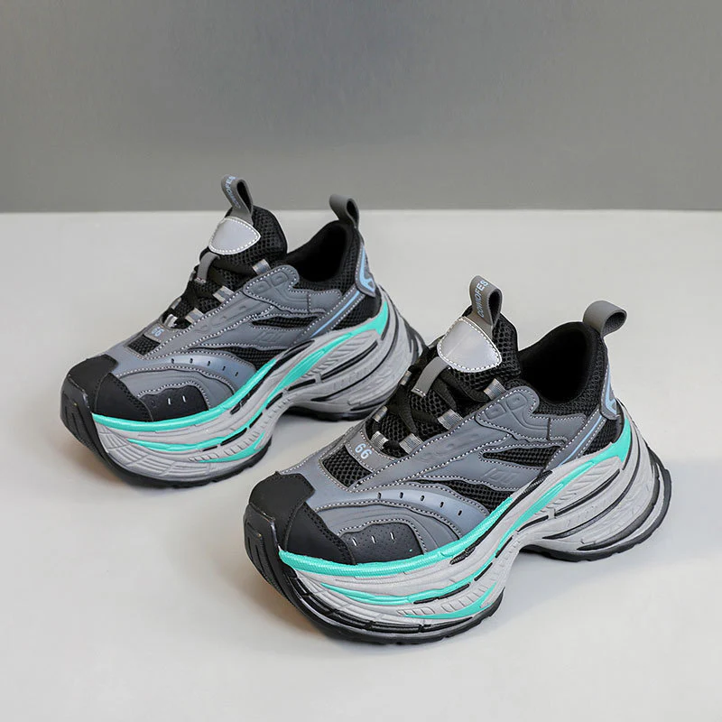 Damen Sportliche Chunky Sneakers mit ergonomischer Dämpfung und atmungsaktiver Mesh-Oberfläche Heidi Mode - Image 3