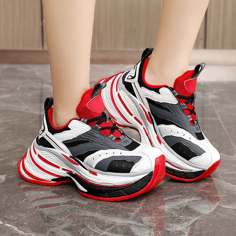 Damen Sportliche Chunky Sneakers mit ergonomischer Dämpfung und atmungsaktiver Mesh-Oberfläche Heidi Mode - Image 4