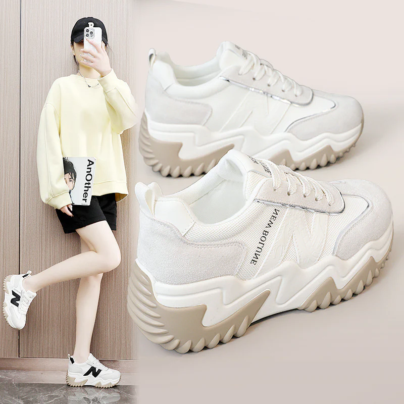 Damen Sportliche Chunky Sneakers mit ergonomischer Dämpfung und rutschfester Sohle Heidi Mode - Image 2