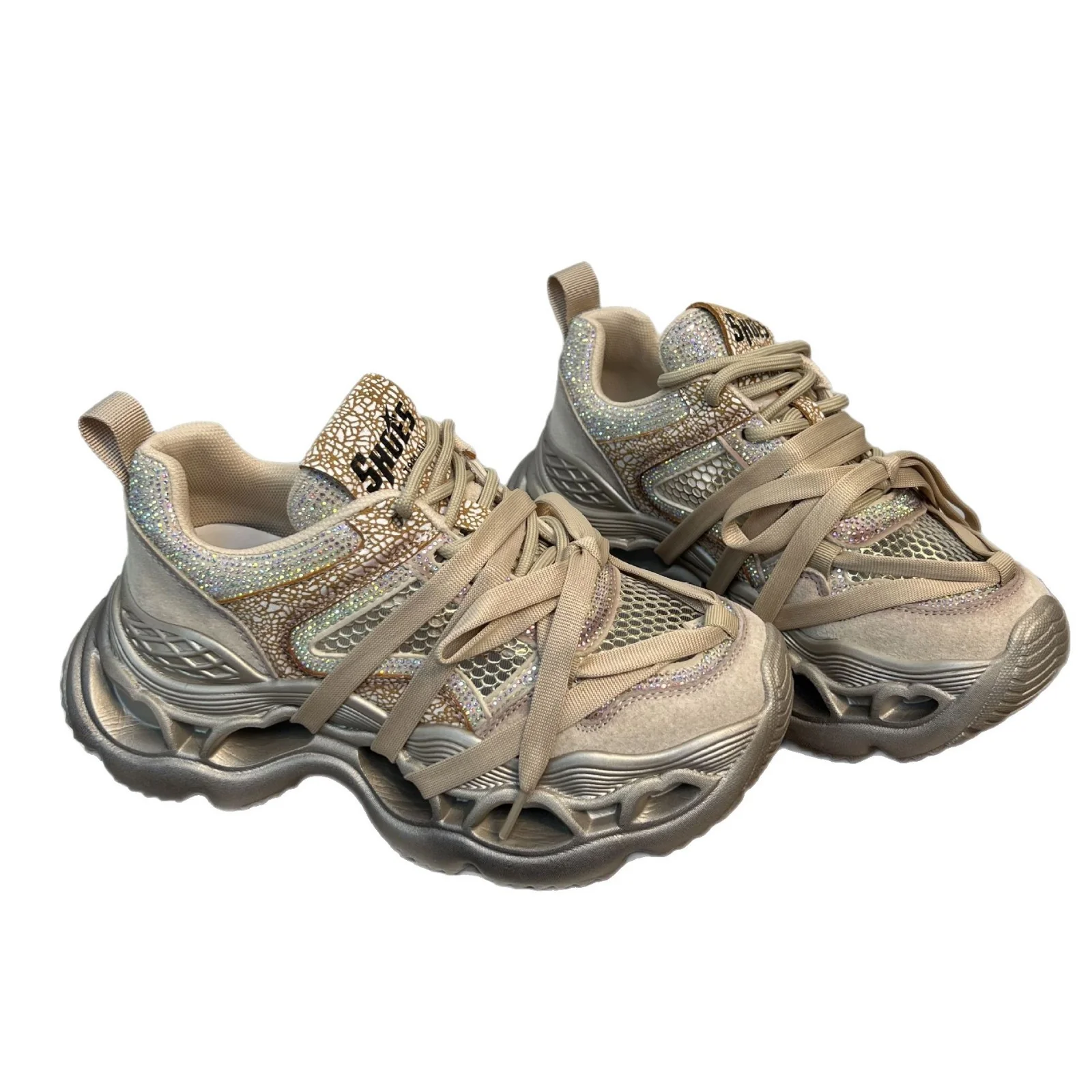 Damen Sportliche Chunky Sneakers mit funkelnden Applikationen und innovativem Dämpfungssystem Heidi Mode - Image 5