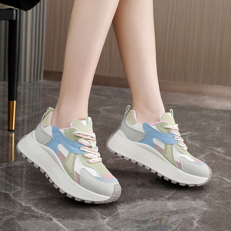 Damen sportliche Chunky Sneakers mit gepolstertem Innenfutter und rutschfester Sohle Heidi Mode - Image 3