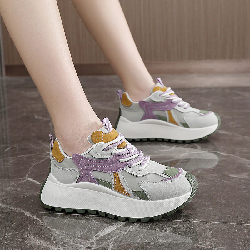Damen sportliche Chunky Sneakers mit gepolstertem Innenfutter und rutschfester Sohle Heidi Mode - Image 4