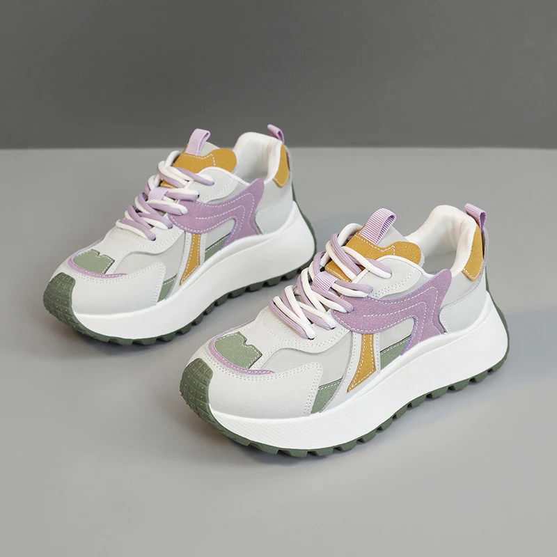 Damen sportliche Chunky Sneakers mit gepolstertem Innenfutter und rutschfester Sohle Heidi Mode - Image 6