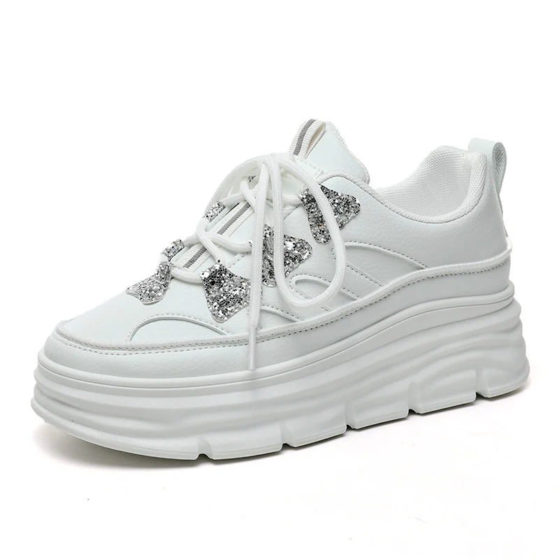 Damen Sportliche Chunky Sneakers mit Glitzer-Applikationen Heidi Mode - Image 5
