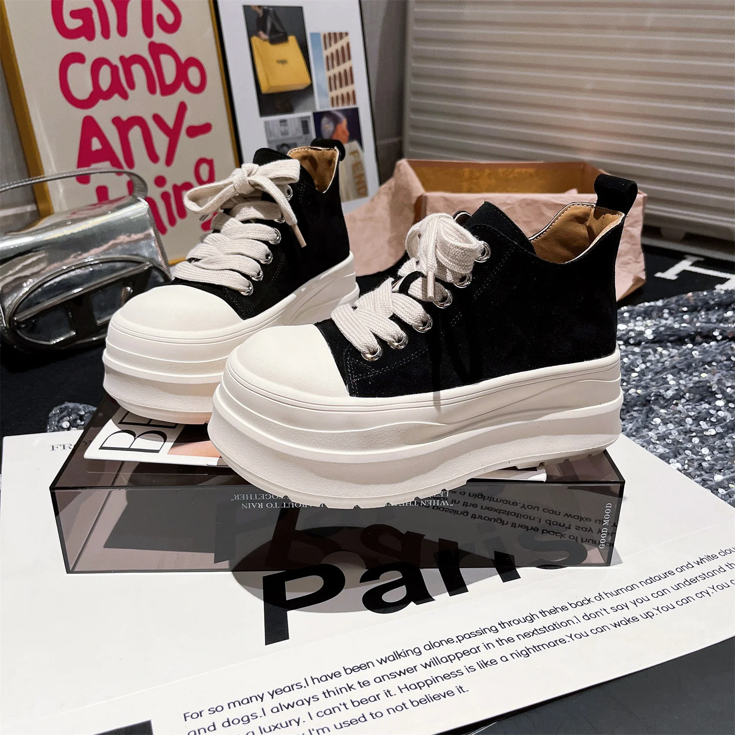 Damen Sportliche Chunky Sneakers mit hohem Plateau und atmungsaktiver Oberflächenstruktur Heidi Mode - Image 4