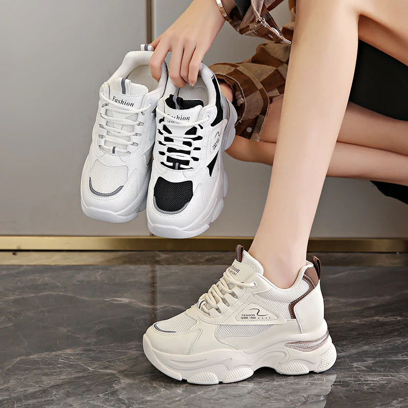 Damen Sportliche Chunky Sneakers mit leichtem Obermaterial und atmungsaktiver Sohle Heidi Mode - Image 4