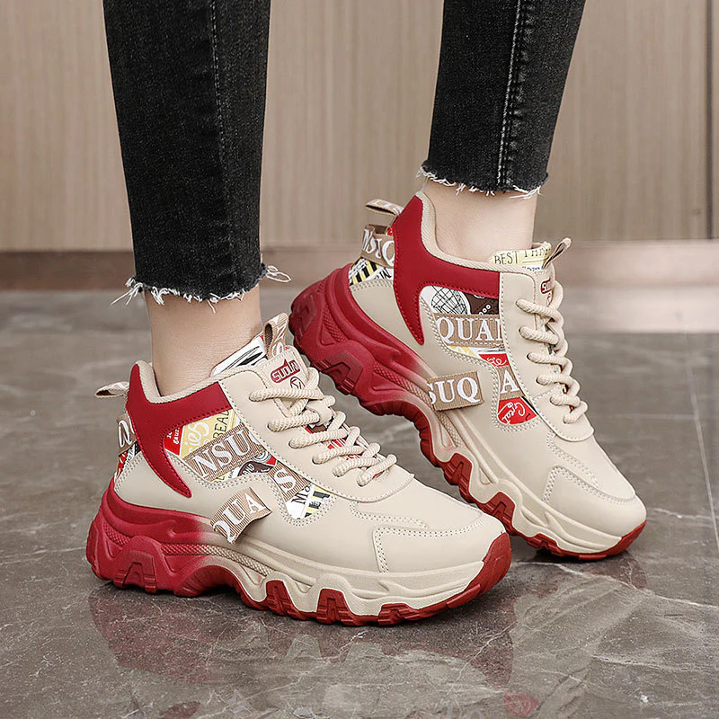 Damen Sportliche Chunky Sneakers mit modischem Logo und komfortabler Dämpfung Heidi Mode - Image 4
