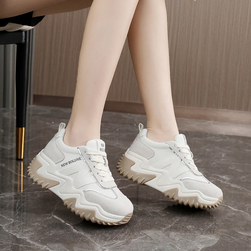 Damen Sportliche Chunky Sneakers mit rutschfester Laufsohle und atmungsaktivem Obermaterial Heidi Mode - Image 3